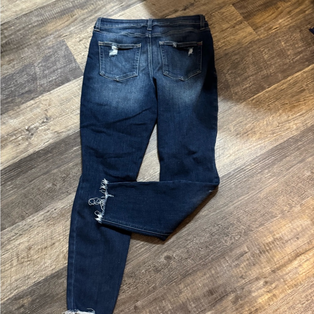 Maurices Dark Indigo Distressed Skinny Jeans